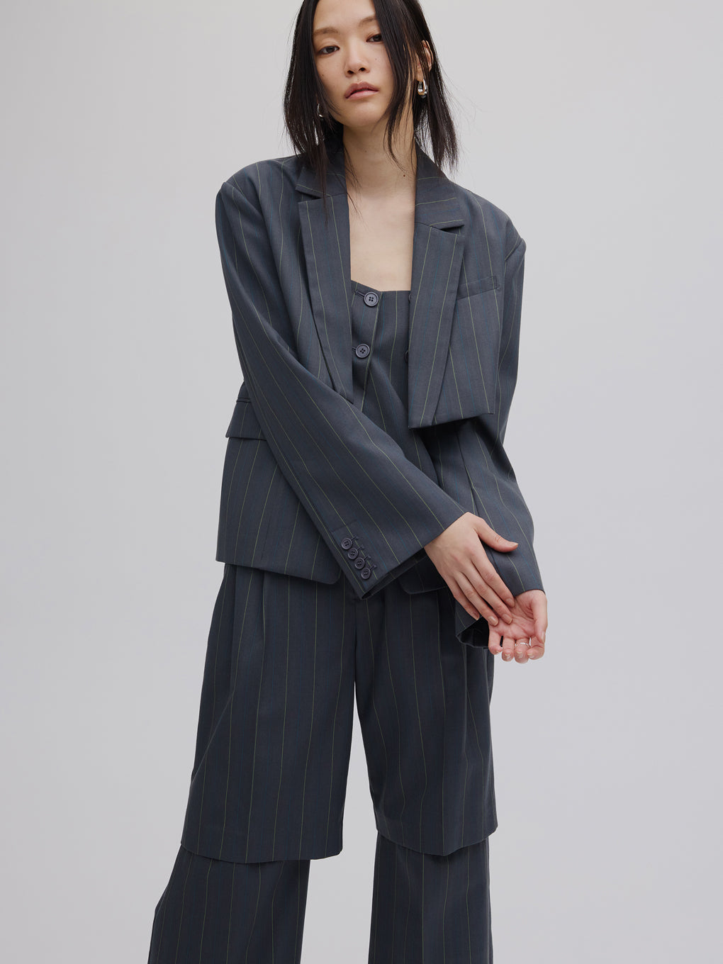 DEFORMATION PINSTRIPE JACKET