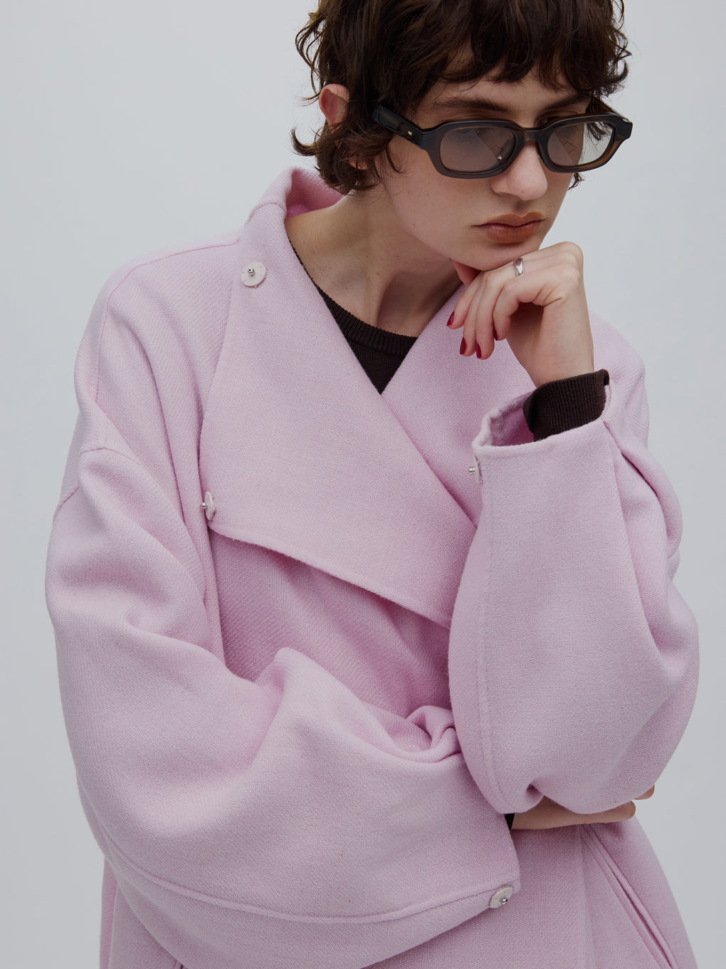 DRAPE COLLAR WOOL RIVER COAT