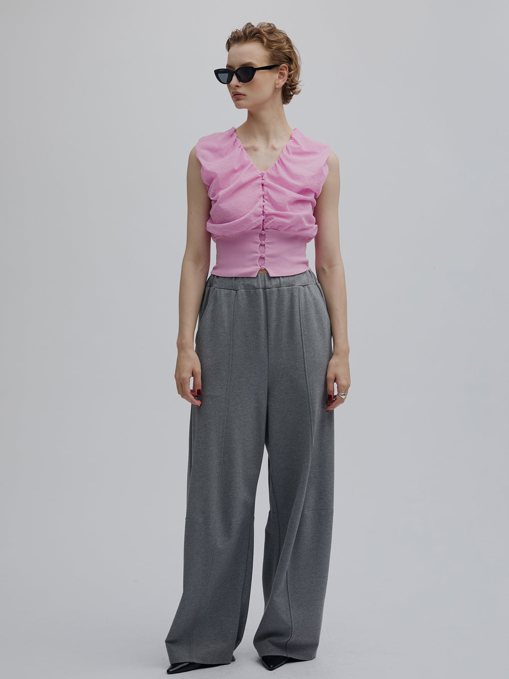 2WAY FULL GATHER KNIT BLOUSE
