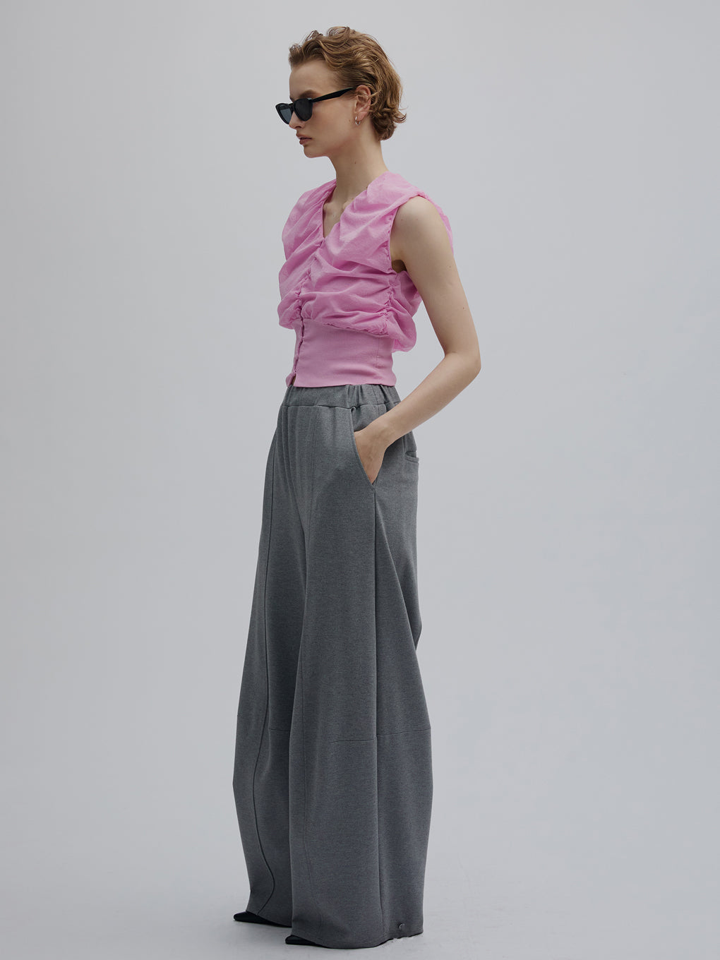 2WAY FULL GATHER KNIT BLOUSE