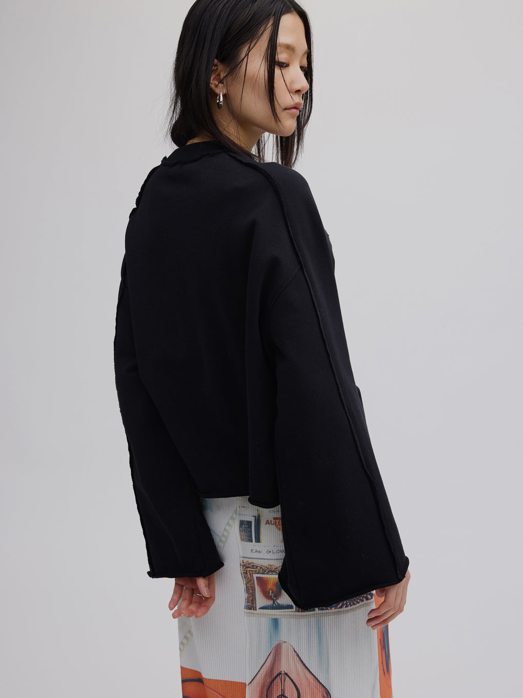 EYELET ARRANGEMENT SWEAT TOP