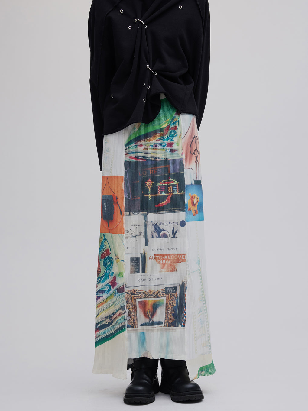 EMOTIONAL COLLAGE RIB SKIRT