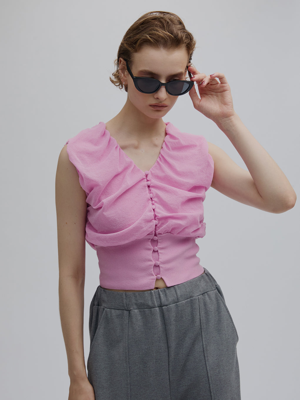 2WAY FULL GATHER KNIT BLOUSE