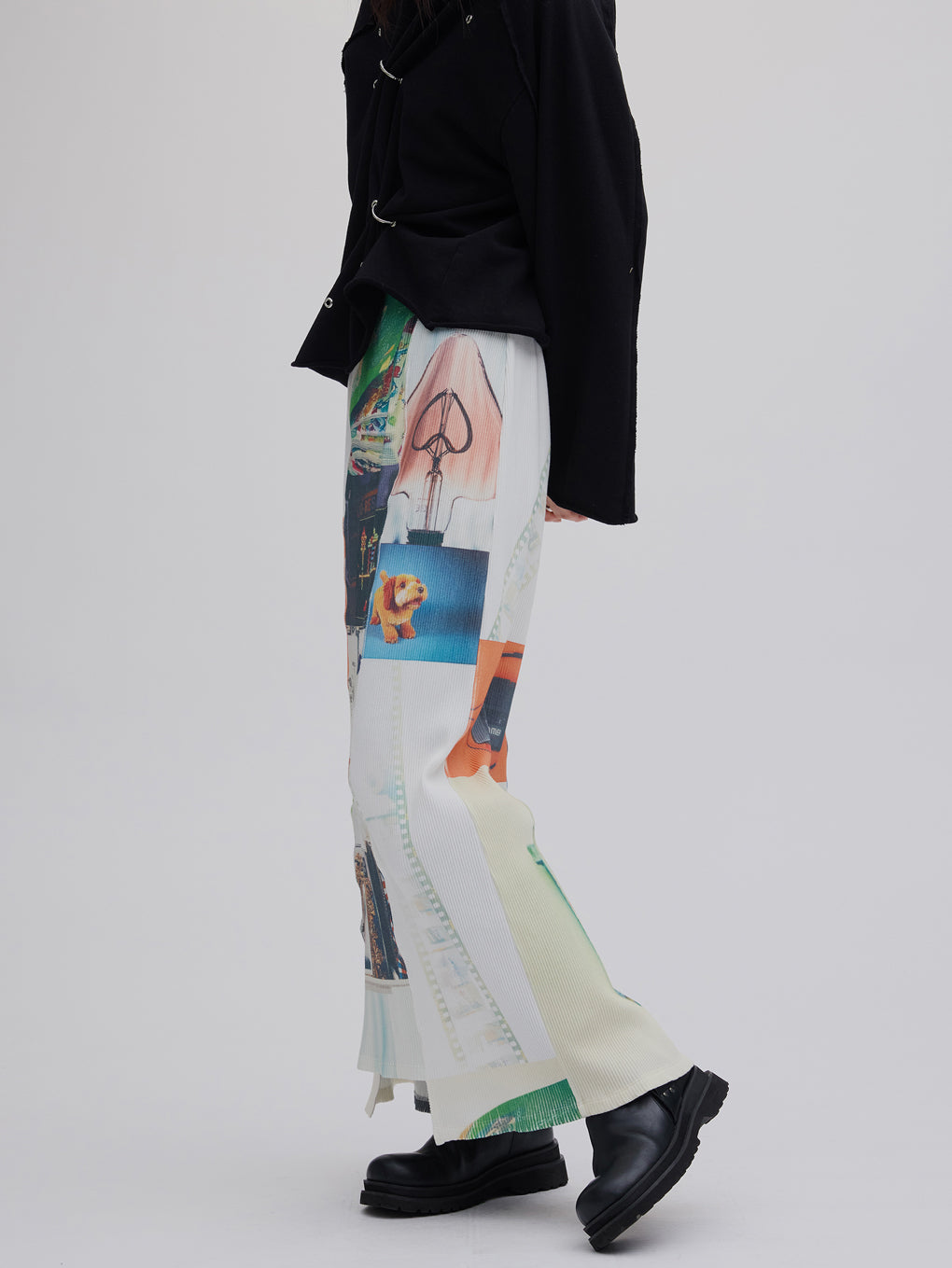 EMOTIONAL COLLAGE RIB SKIRT