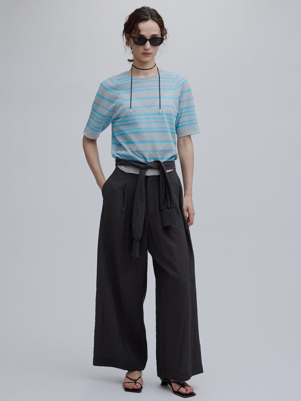 REVERSIBLE SHEER BORDER KNIT TOP