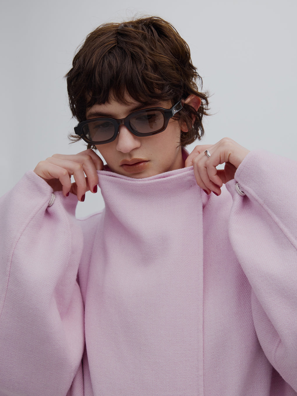 DRAPE COLLAR WOOL RIVER COAT