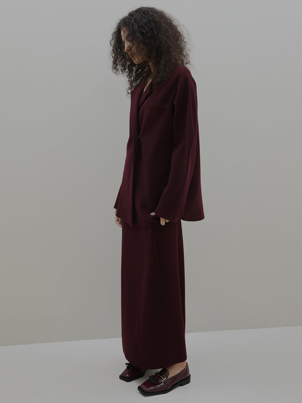 UND JACKET WINDING SKIRT KNIT SET DRESS