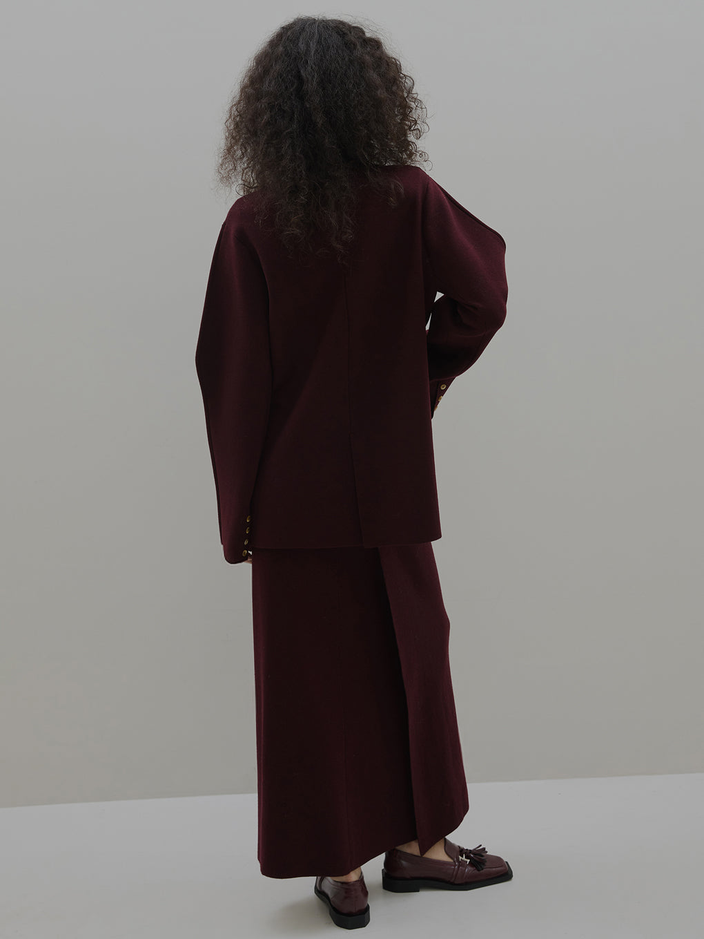 UND JACKET WINDING SKIRT KNIT SET DRESS