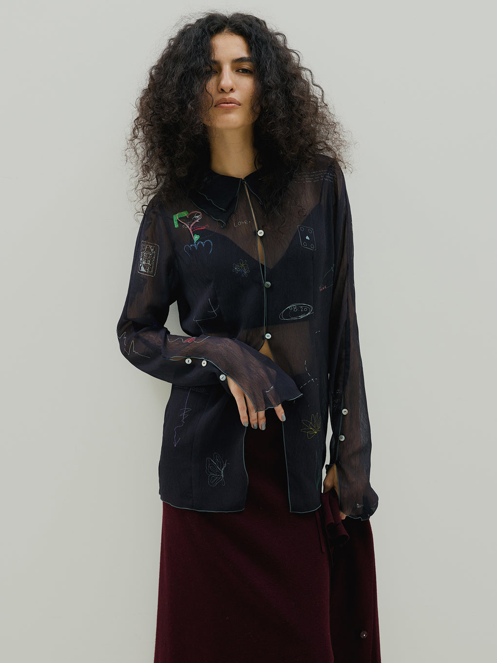 UND ASSORT COLOR TATTOO SHEER TOP