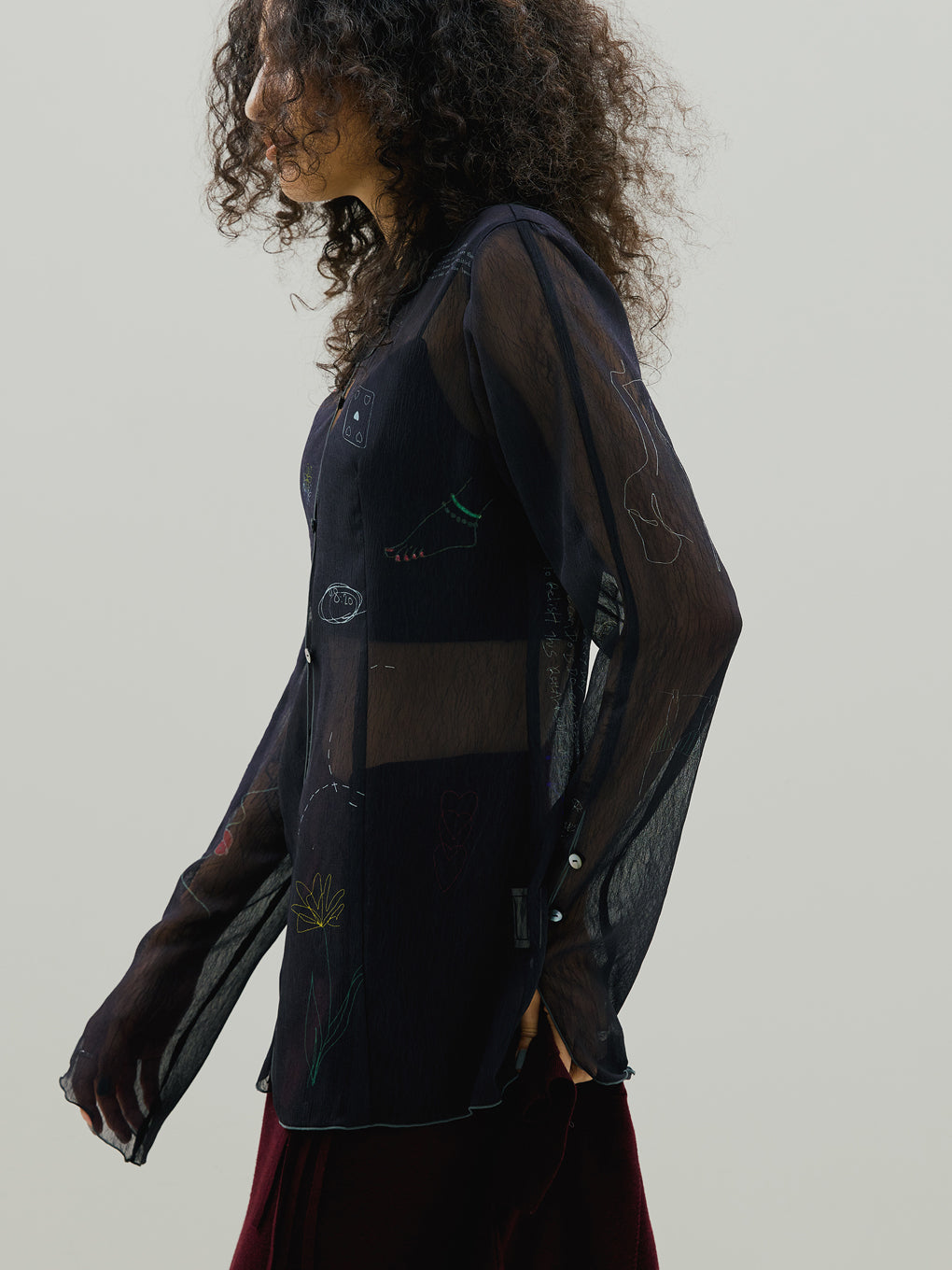 UND ASSORT COLOR TATTOO SHEER TOP