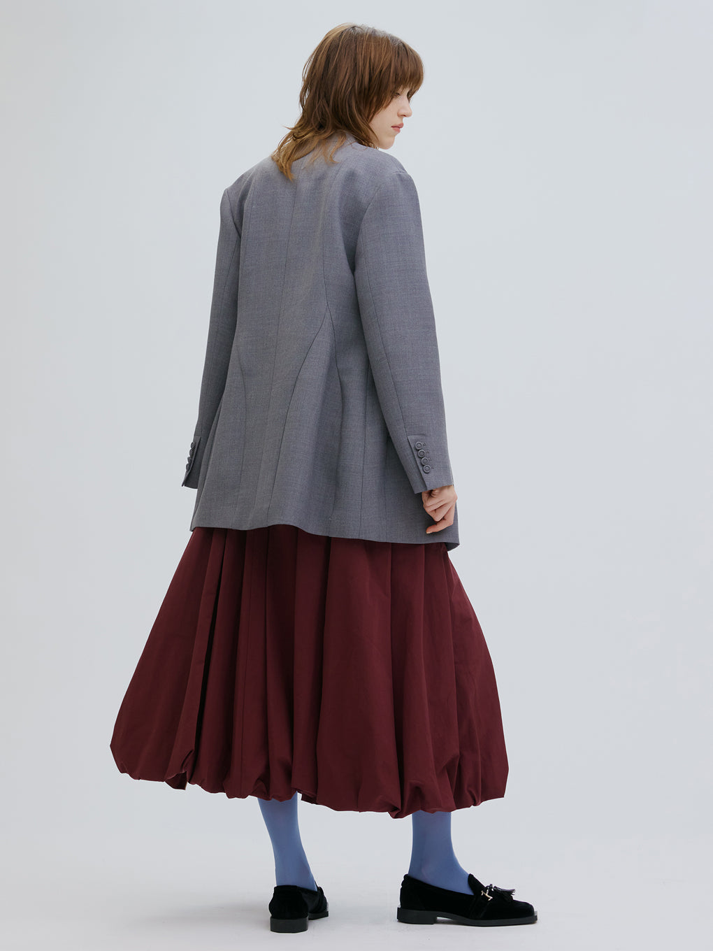 HIGH WAIST BALLOON SLIT SKIRT