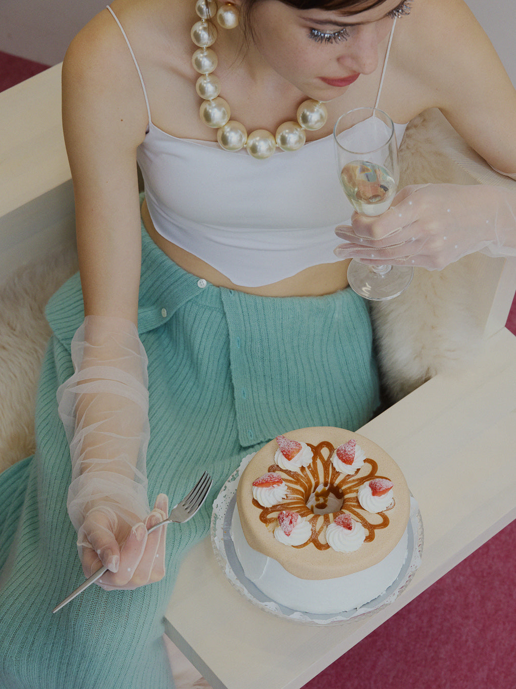 UND RACCOON BLEND KNIT SKIRT