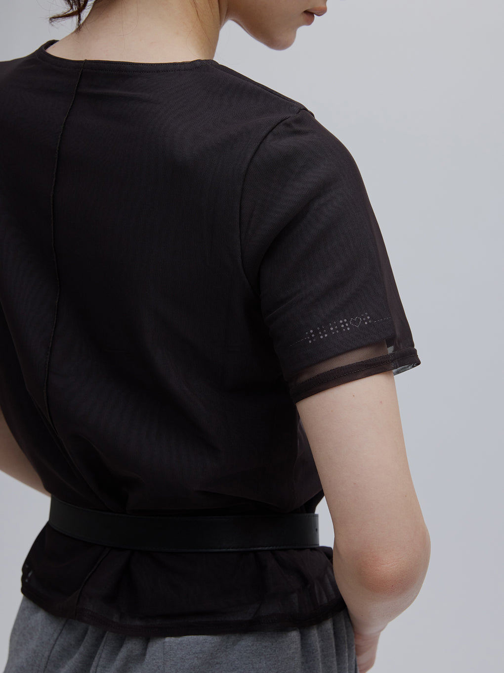 SHEER LAYERED GLIMMER GRAPHIC TEE