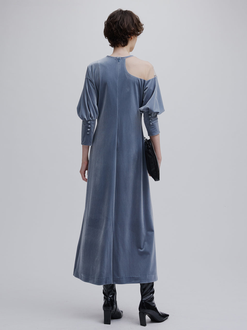 LAKE CURVE VELOUR DRESS