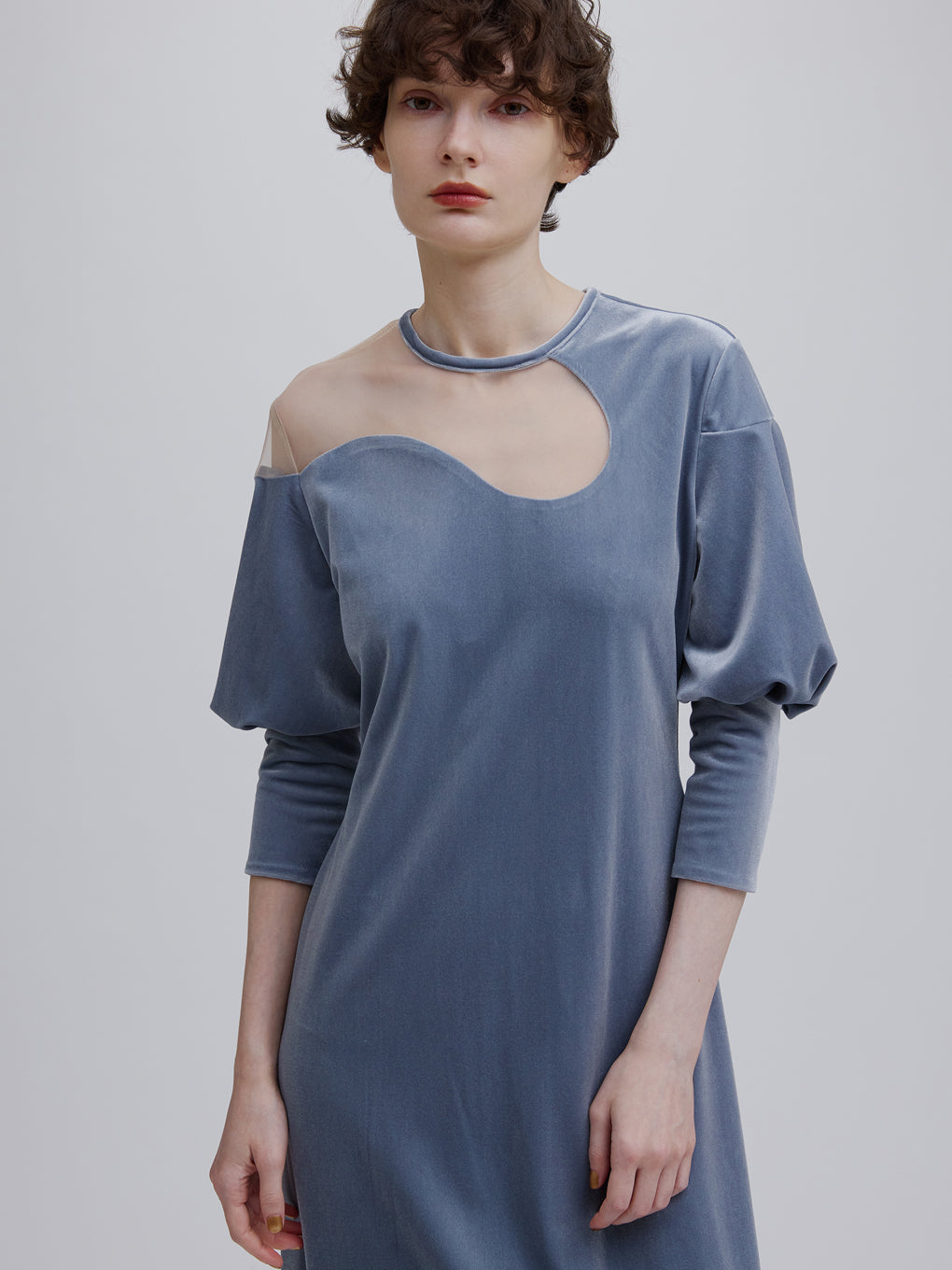 LAKE CURVE VELOUR DRESS