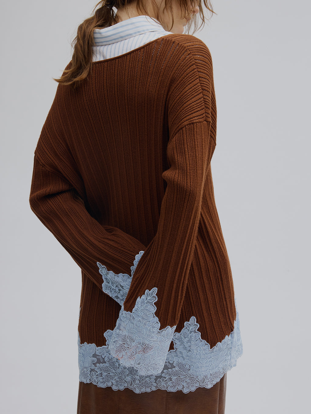 2WAY LACE DOCKING LADY KNIT TOP