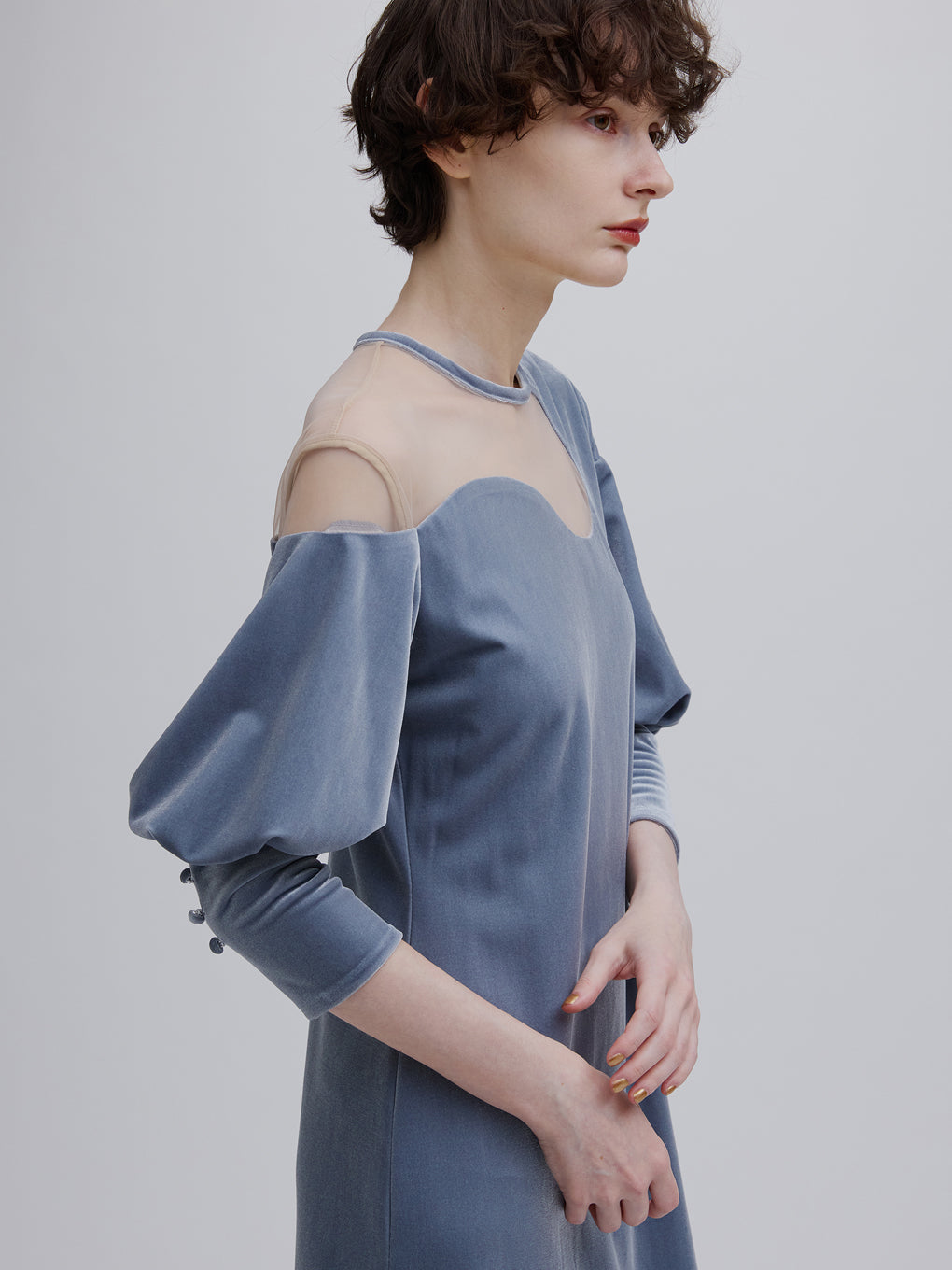 LAKE CURVE VELOUR DRESS