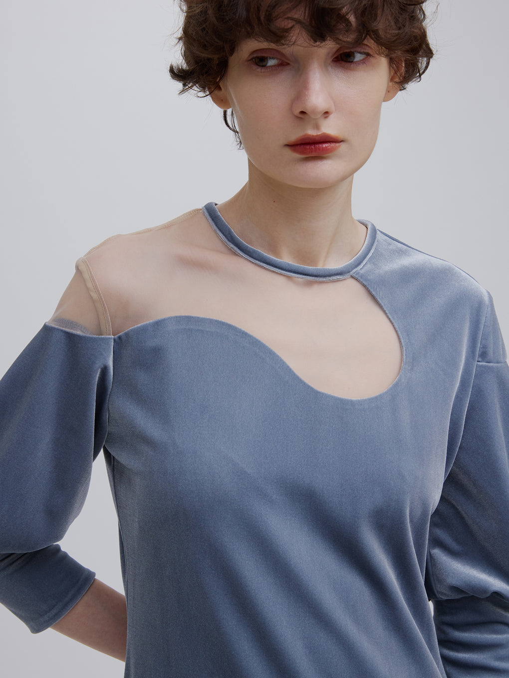 LAKE CURVE VELOUR DRESS