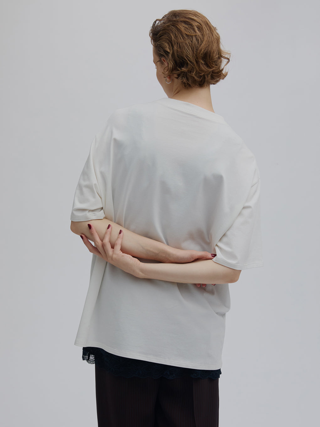 LACY SATIN PRINT TEE