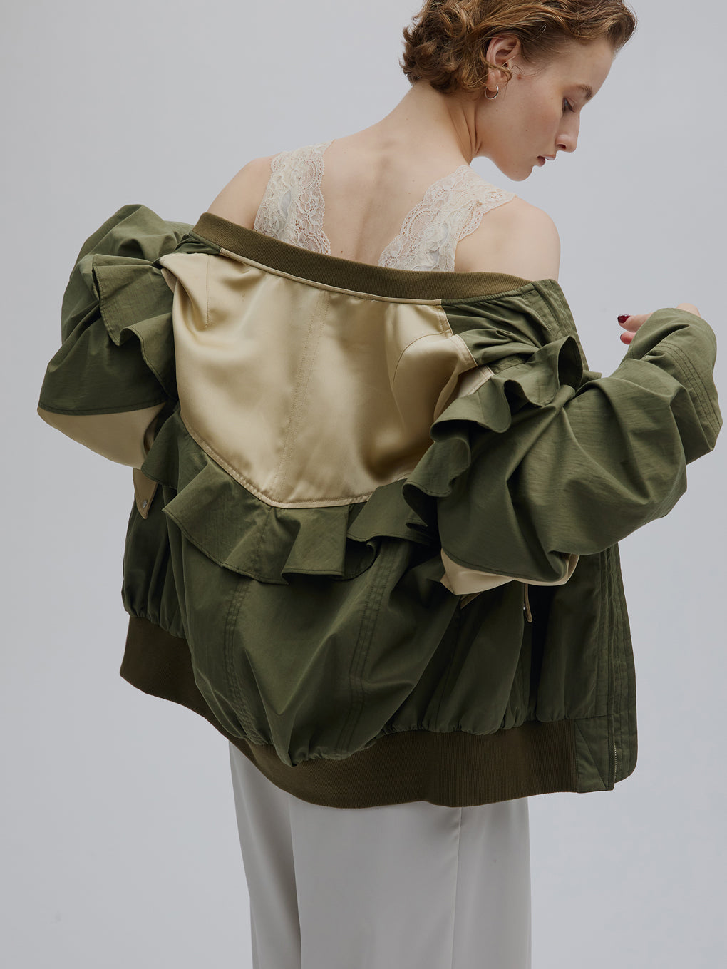 MILITARY NYLON FRILL BLOUSON