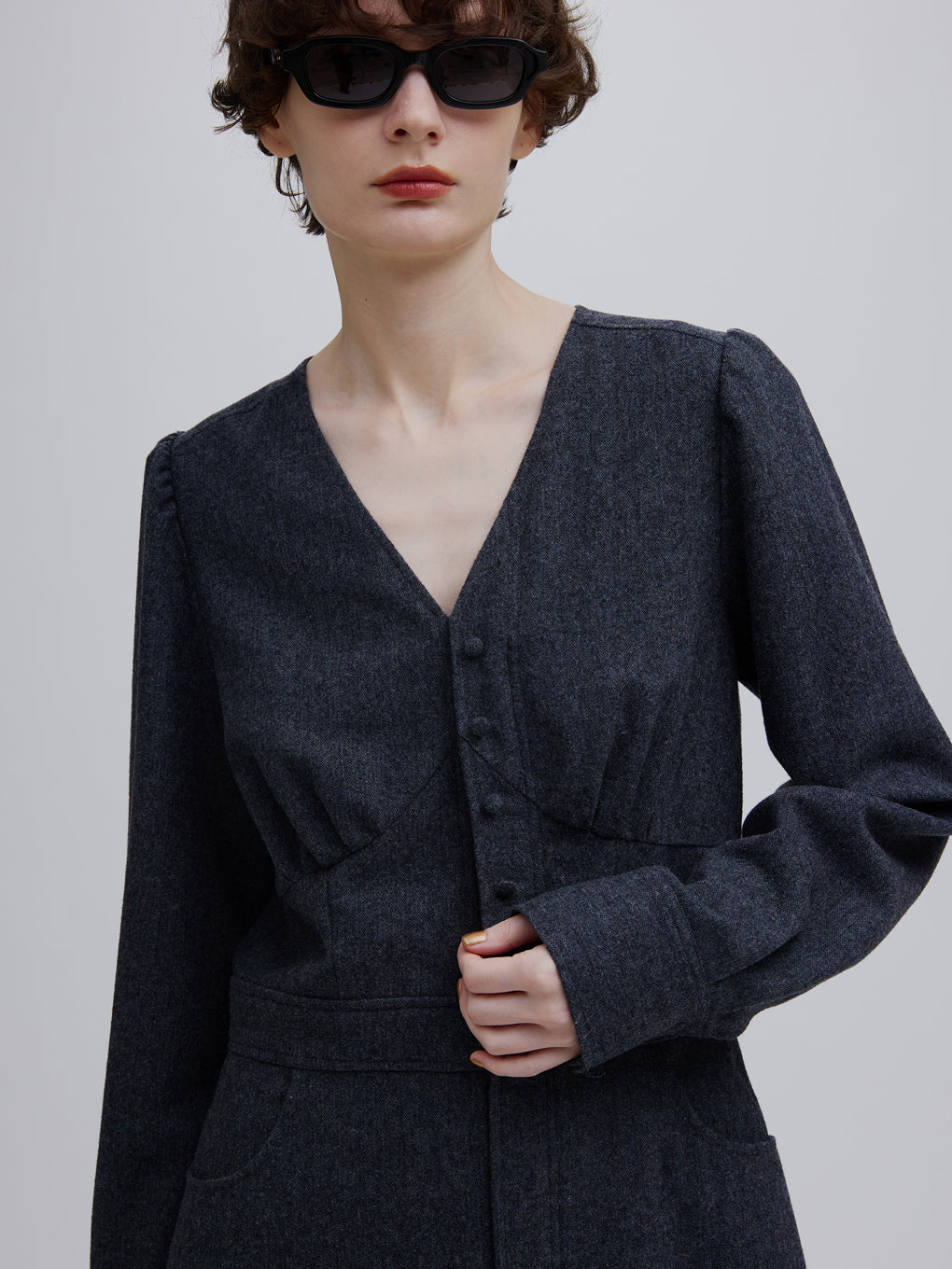 UND MELANGE FLANNEL DRESS