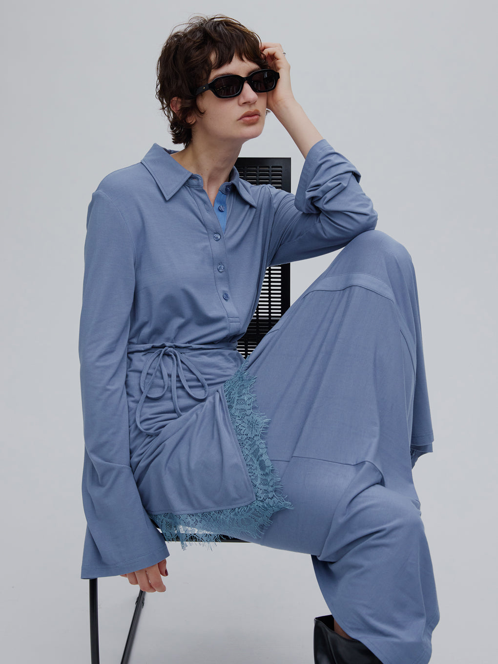 WRAP SCARF SET CUT DRESS