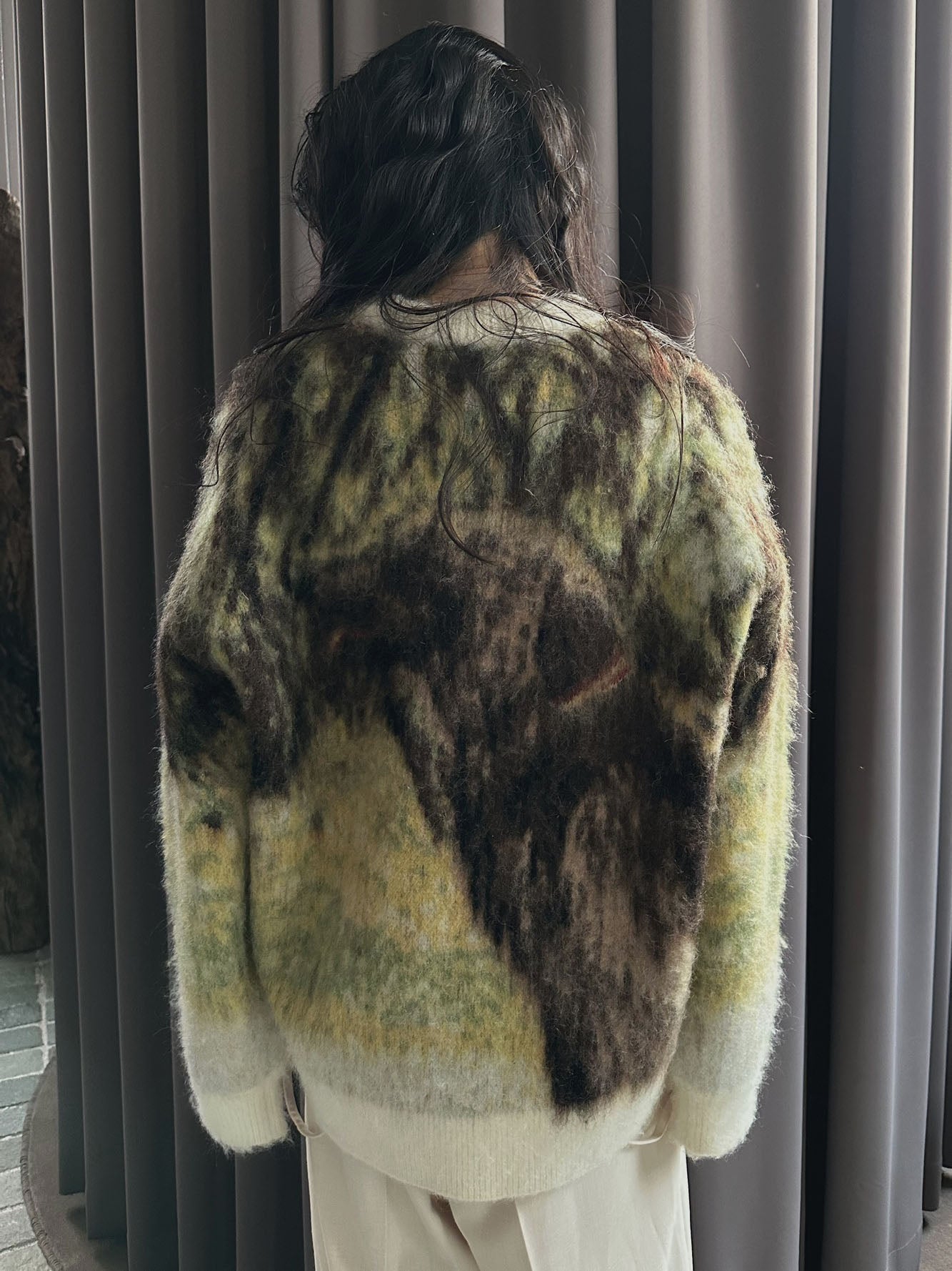 DOG MOHAIR JACQUARD KNIT TOP