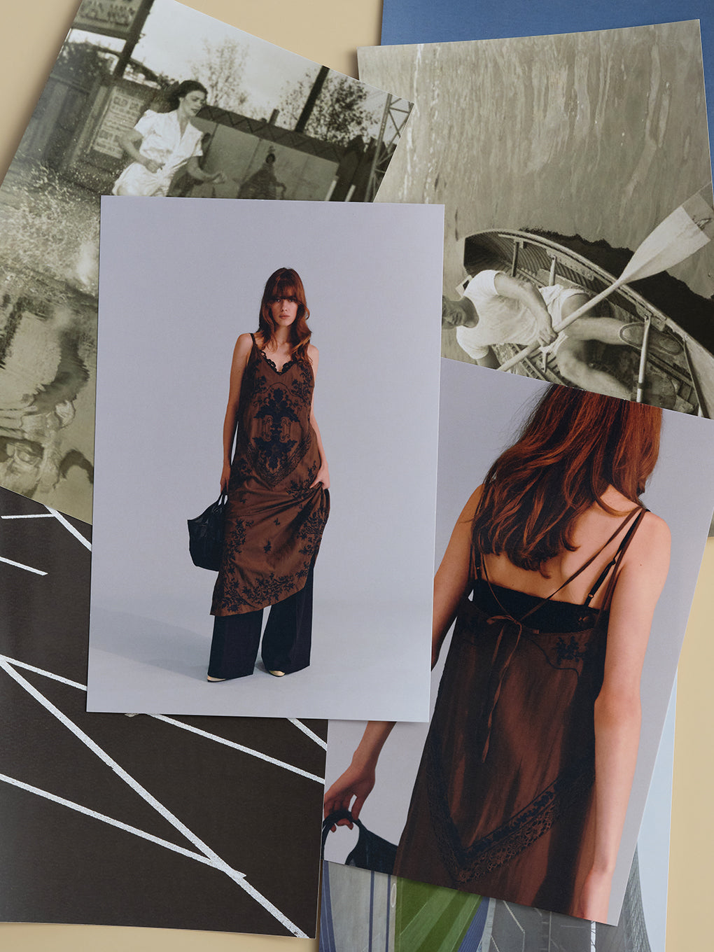 VINTAGE TABLECLOTH EMBROIDERY CAMI DRESS