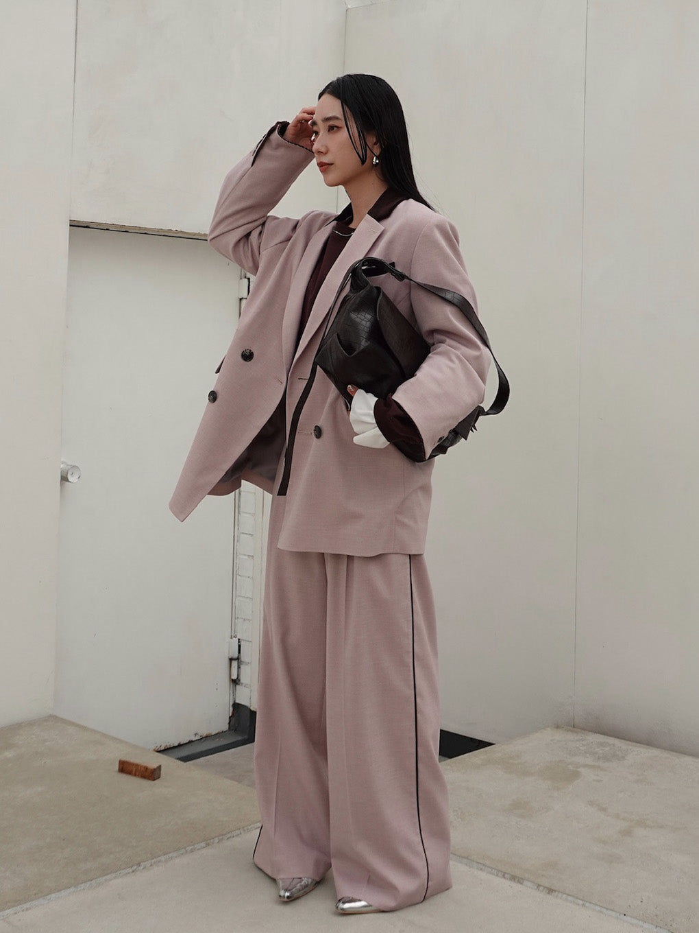 UND MIX FABRIC PATTERN JACKET