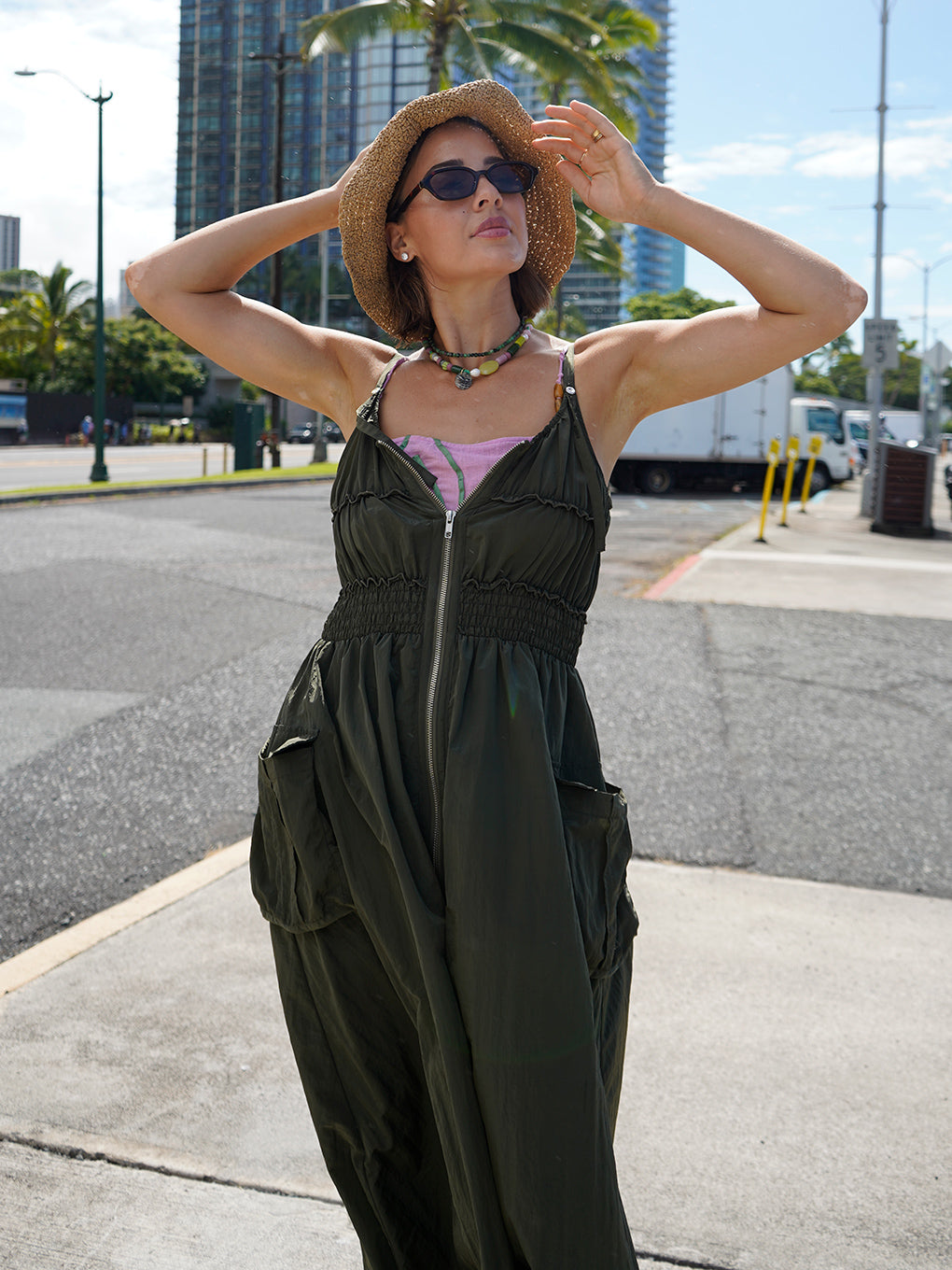 UTILITY BALLOON ZIP DRESS