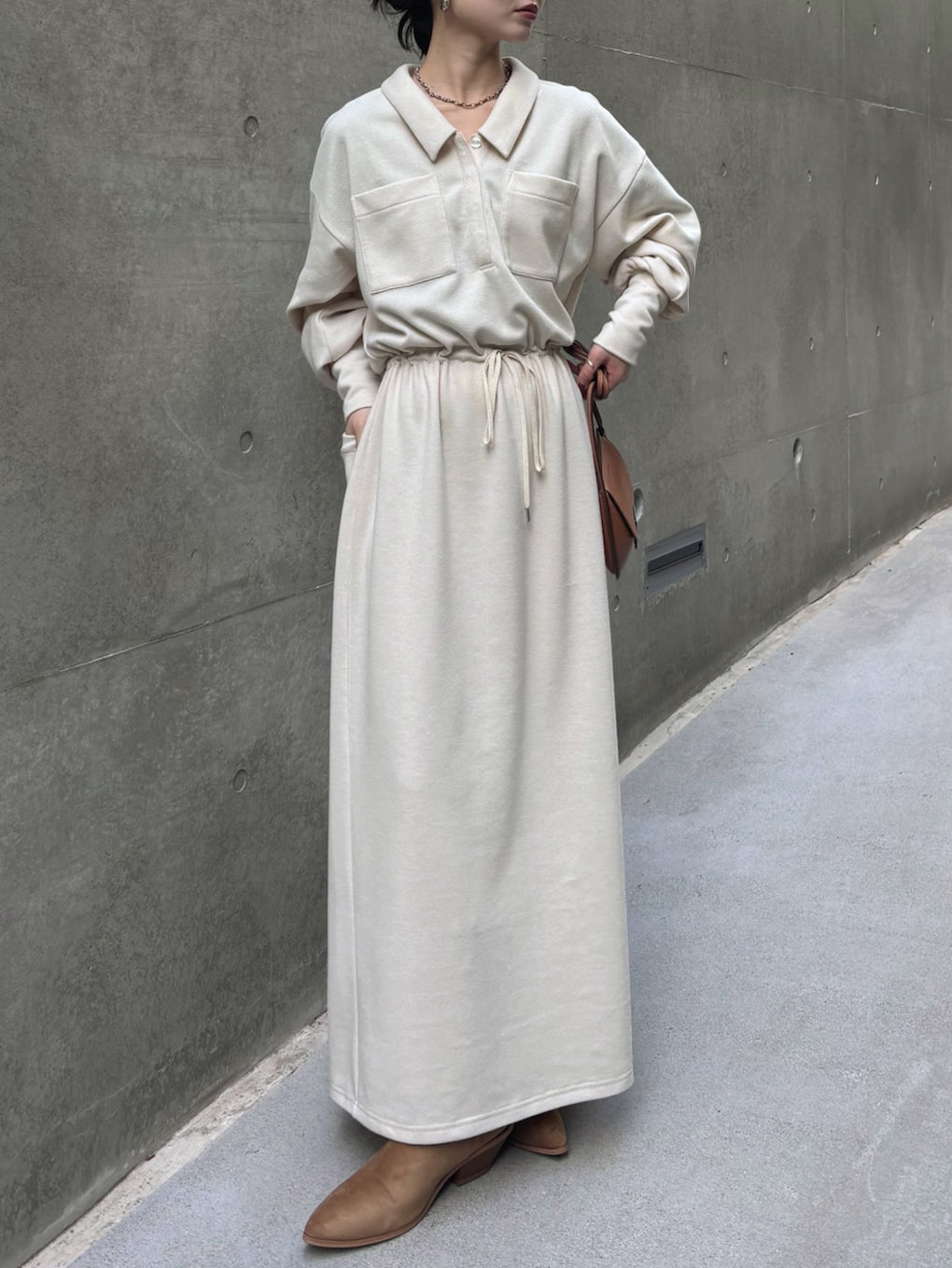 RELAX DRAWSTRING SWEAT DRESS