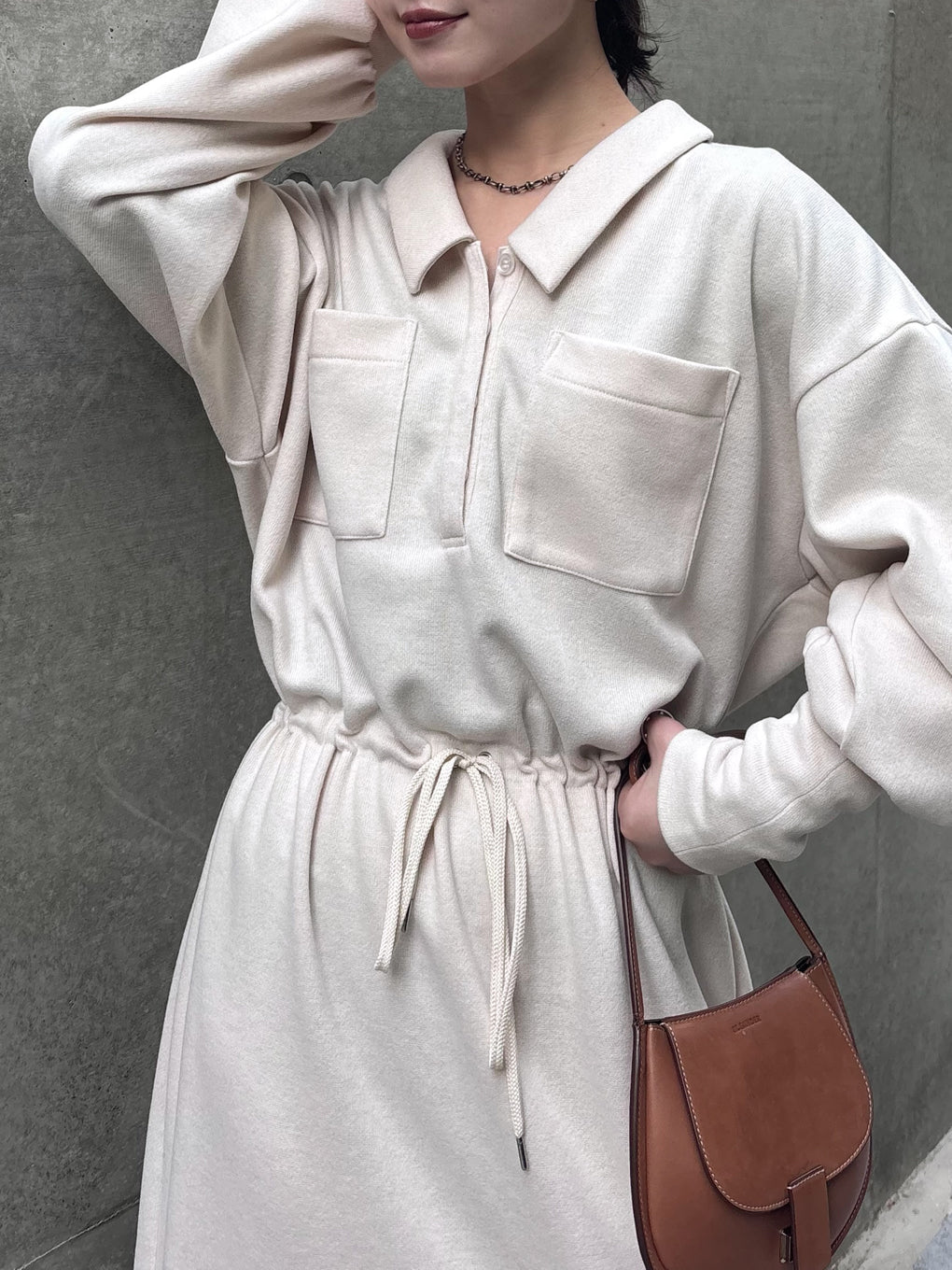 RELAX DRAWSTRING SWEAT DRESS