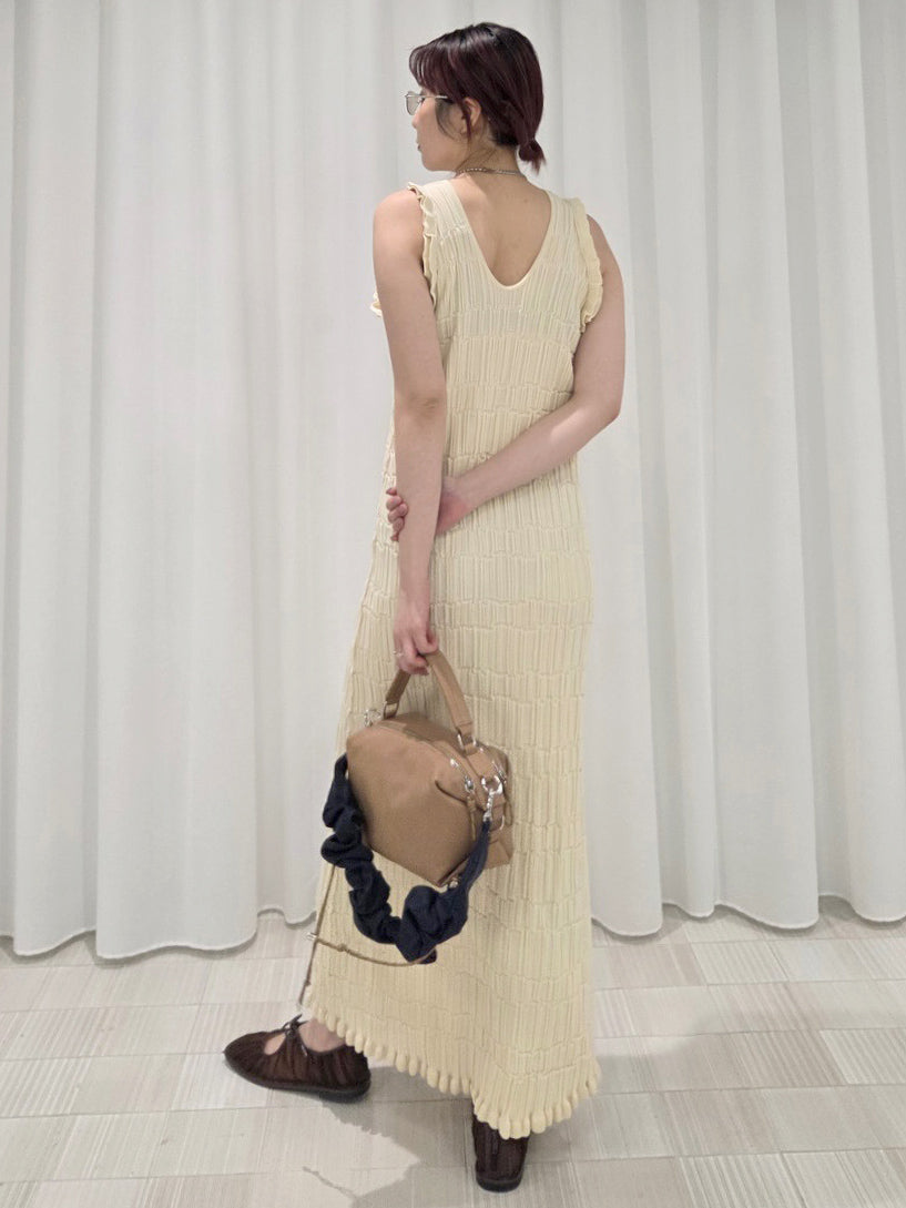 MEDI 2WAY WAVY FRILL KNIT DRESS