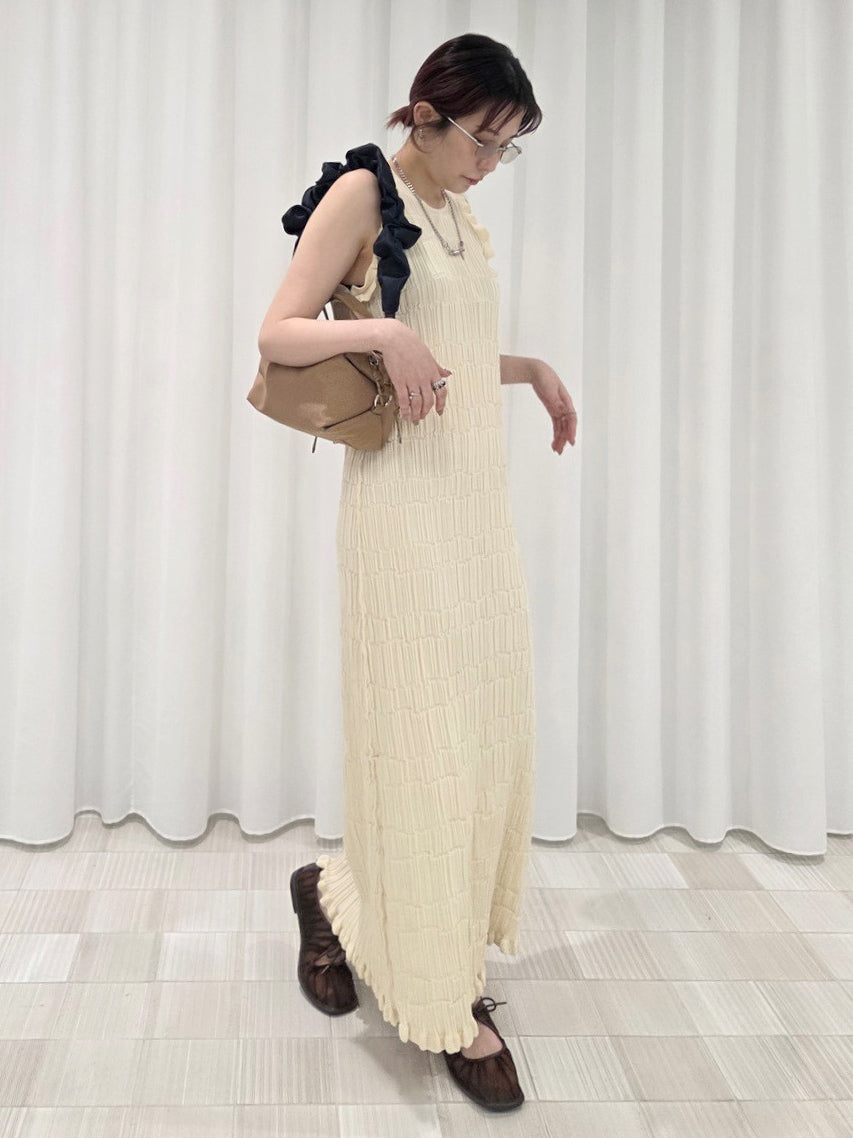 MEDI 2WAY WAVY FRILL KNIT DRESS