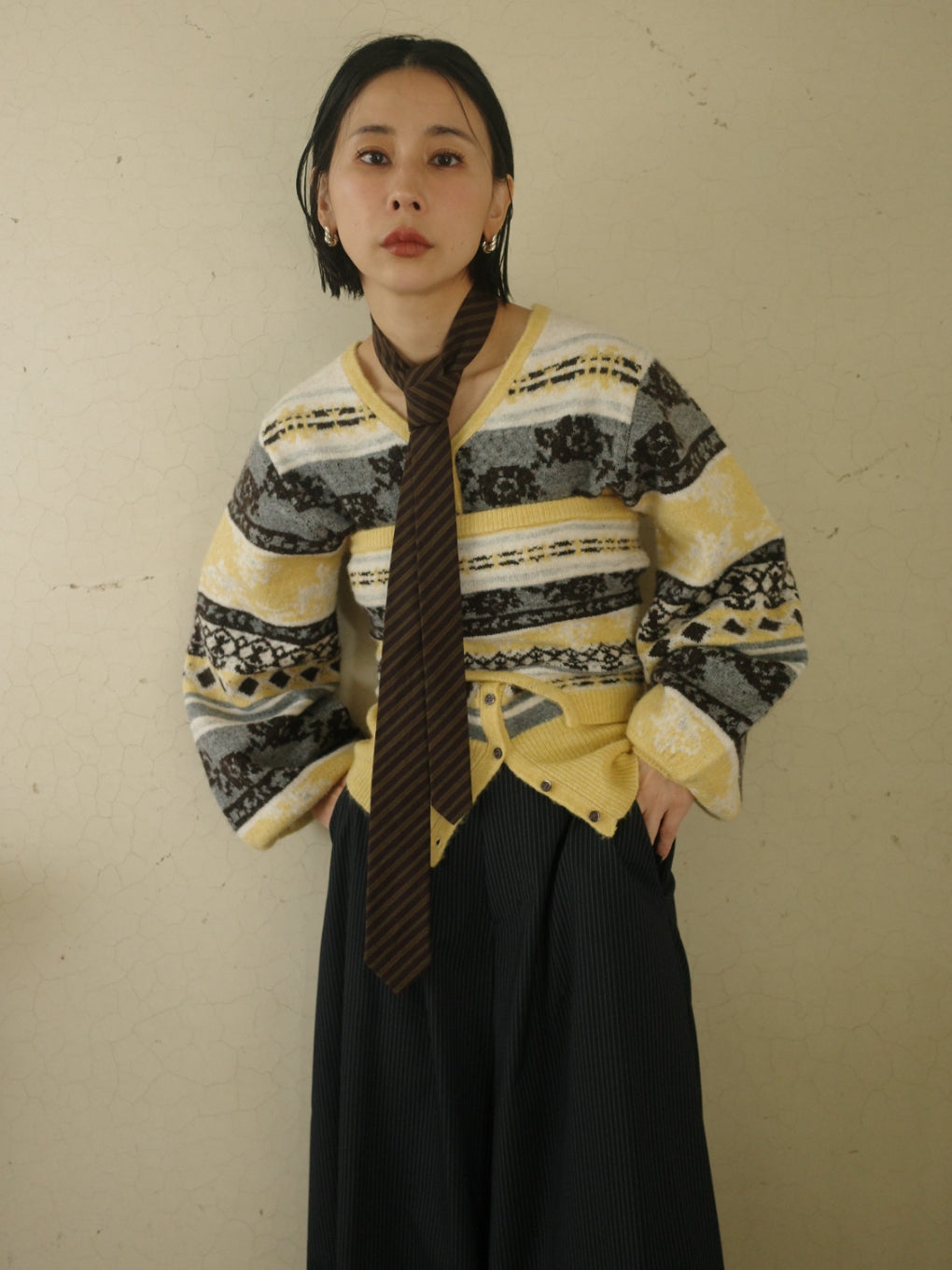 UND JACQUARD FAIR ISLE BUISTIER SET KNIT