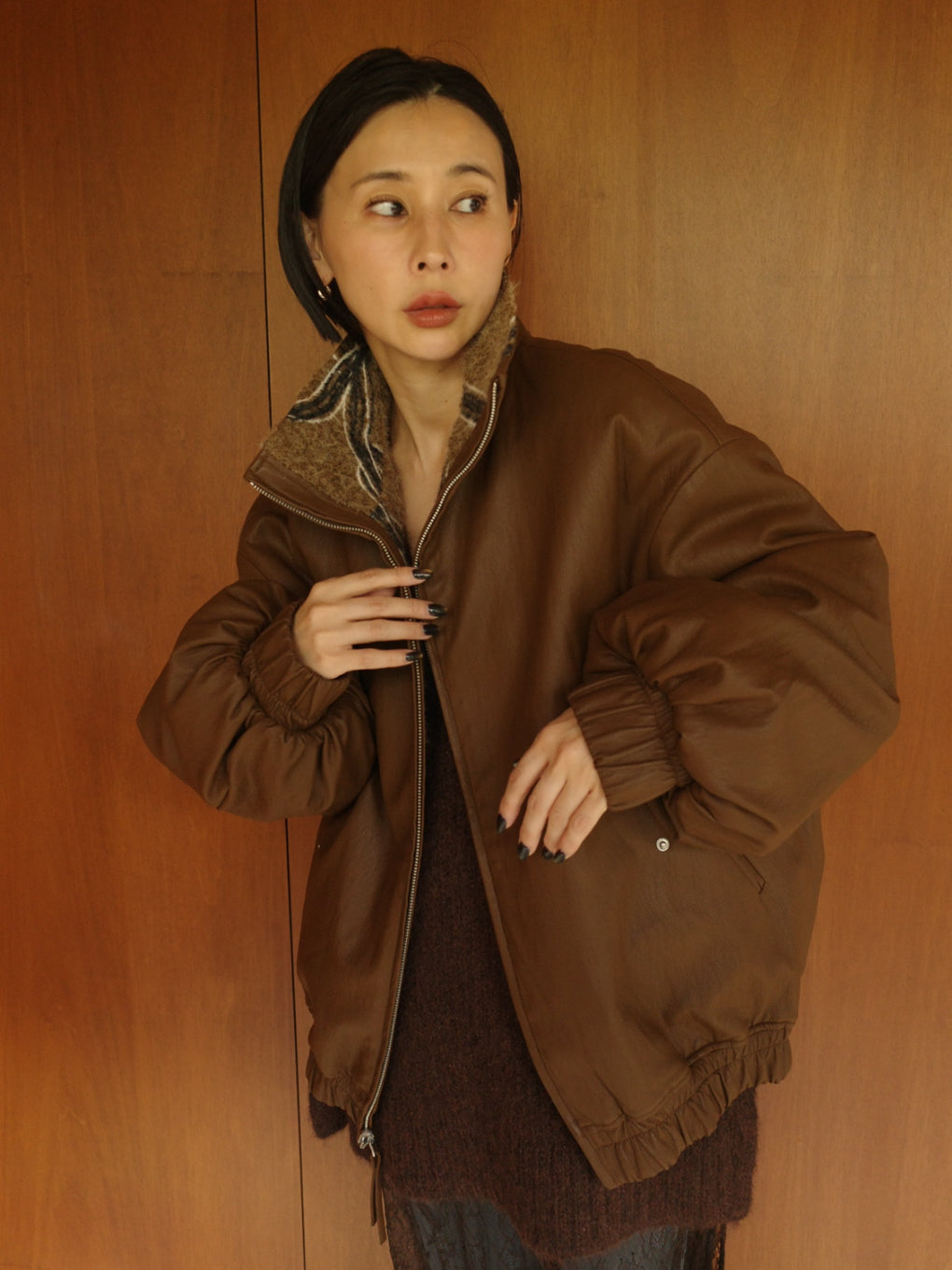 UND REVERSIBLE RIBBON BOA JACKET