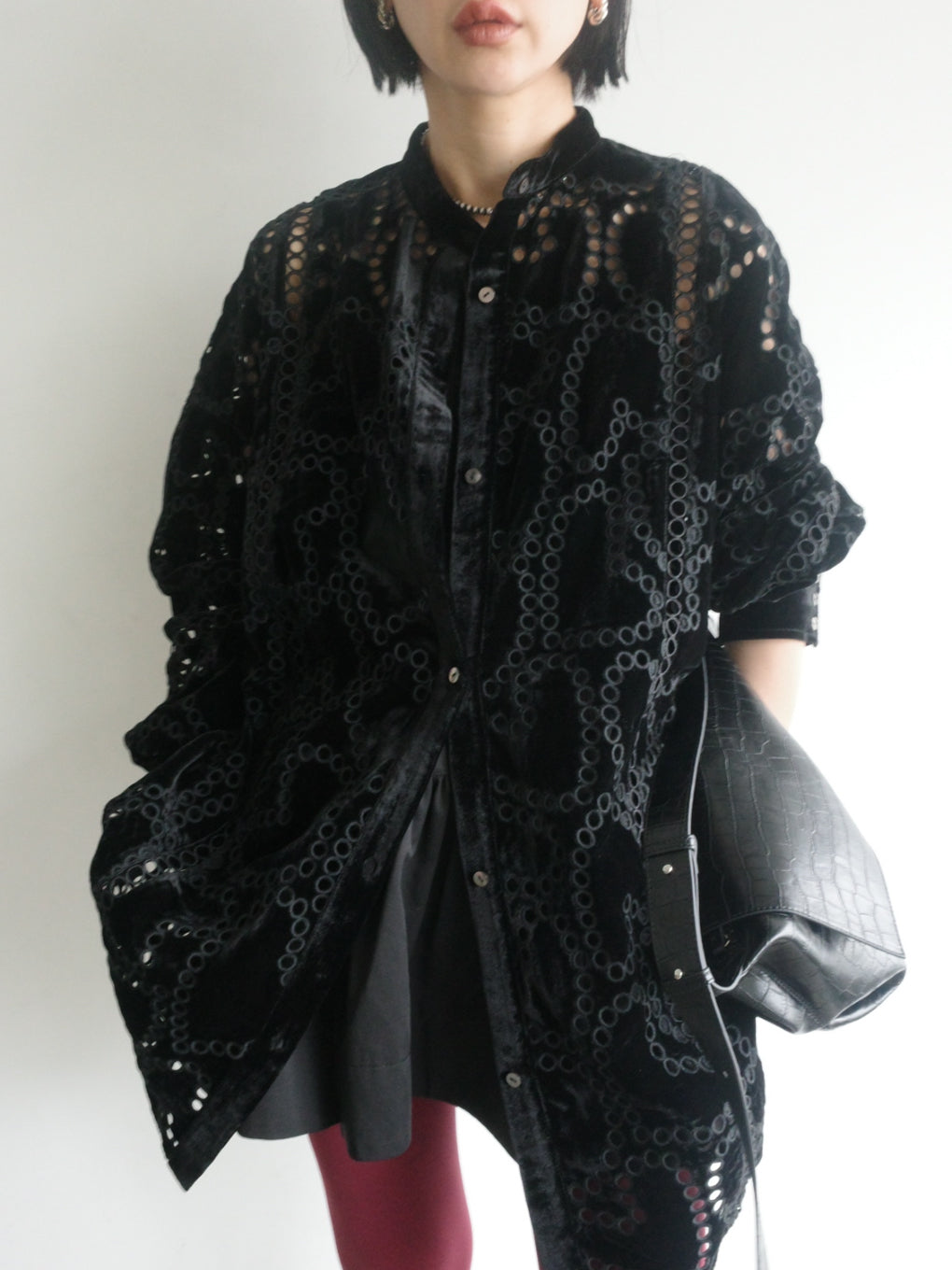UND HEART EMBROIDERY OVER SHIRT