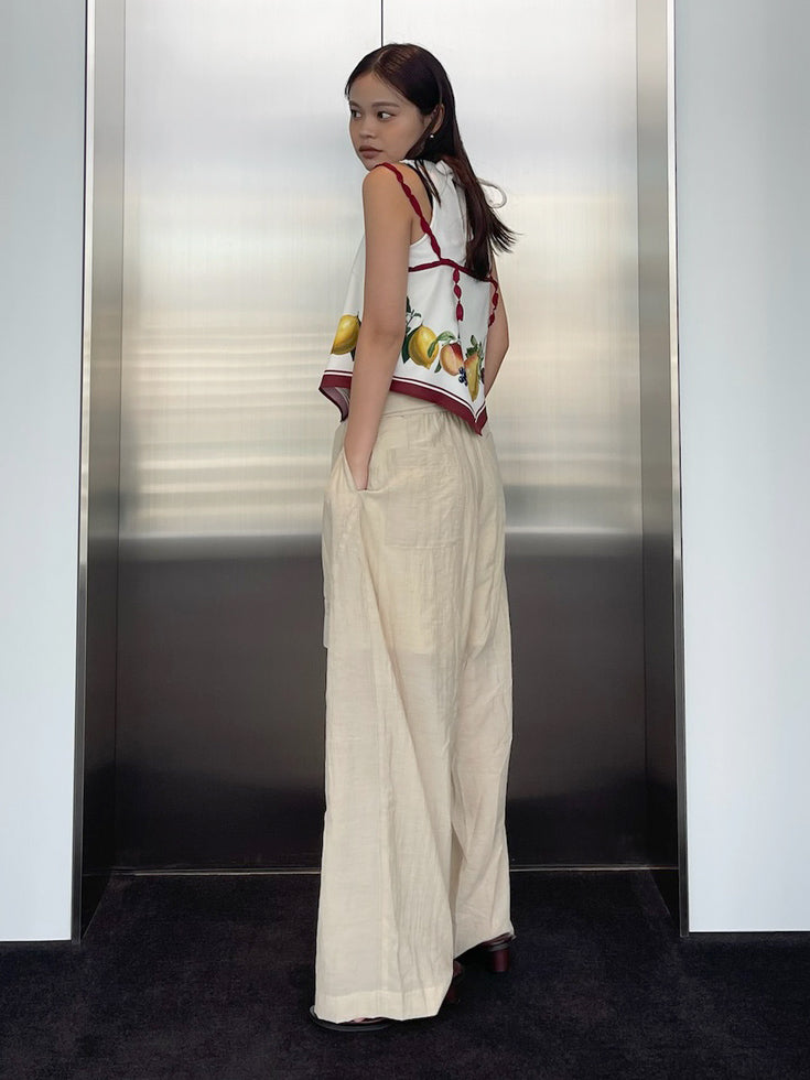 MEDI SLEEVE BELT TUCK PANTS