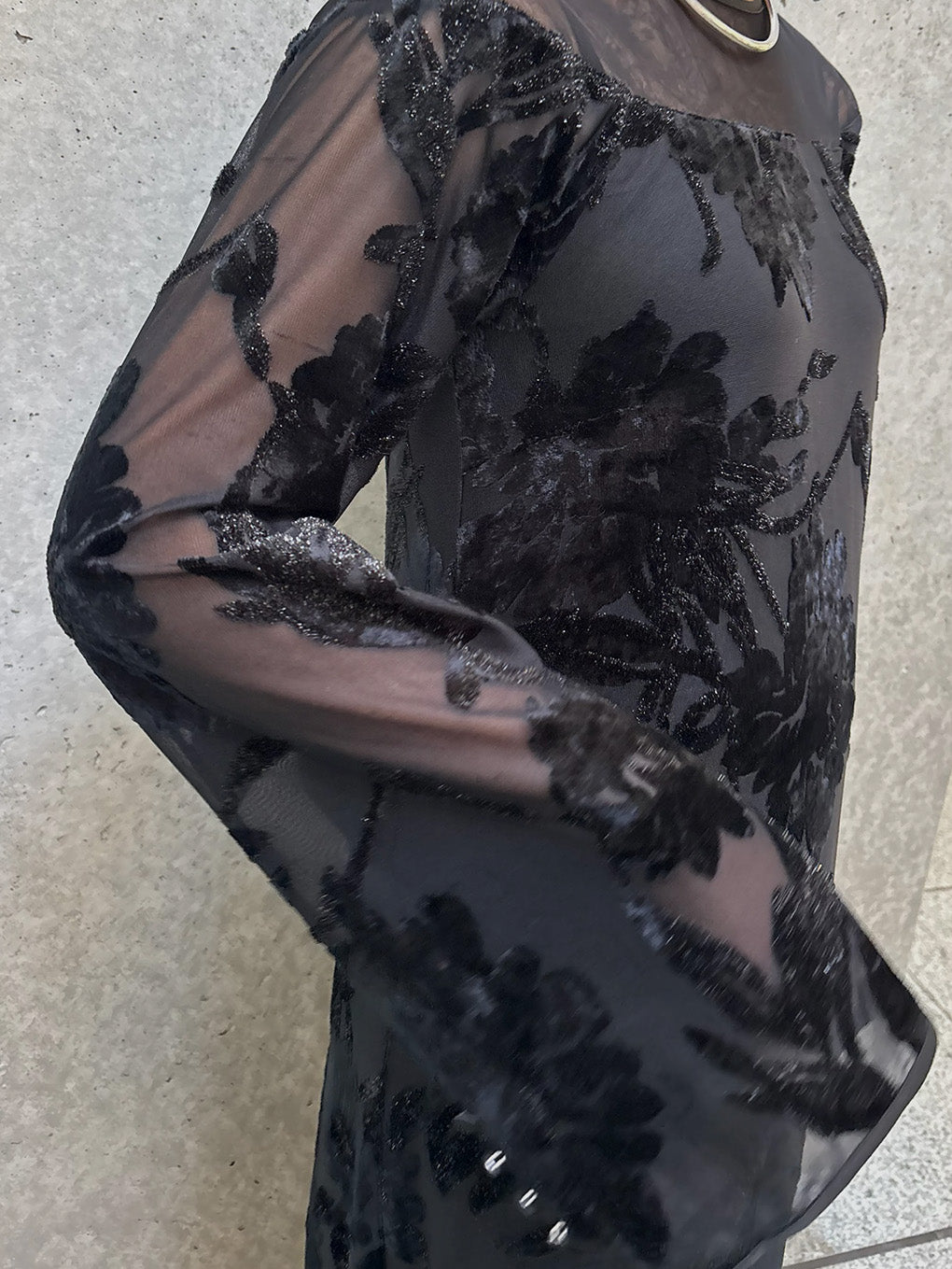 SHEER JACQUARD A LINE DRESS