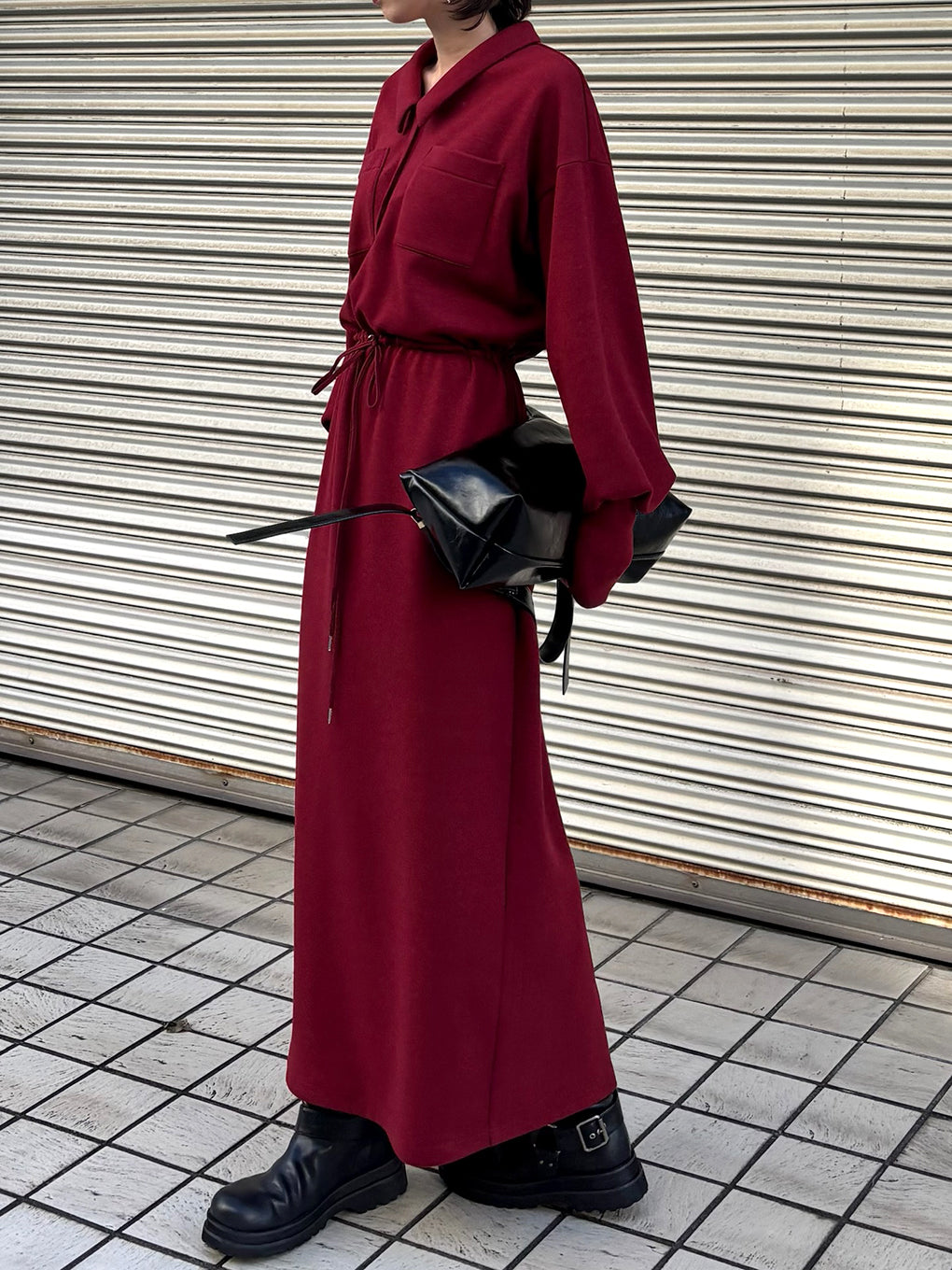 RELAX DRAWSTRING SWEAT DRESS