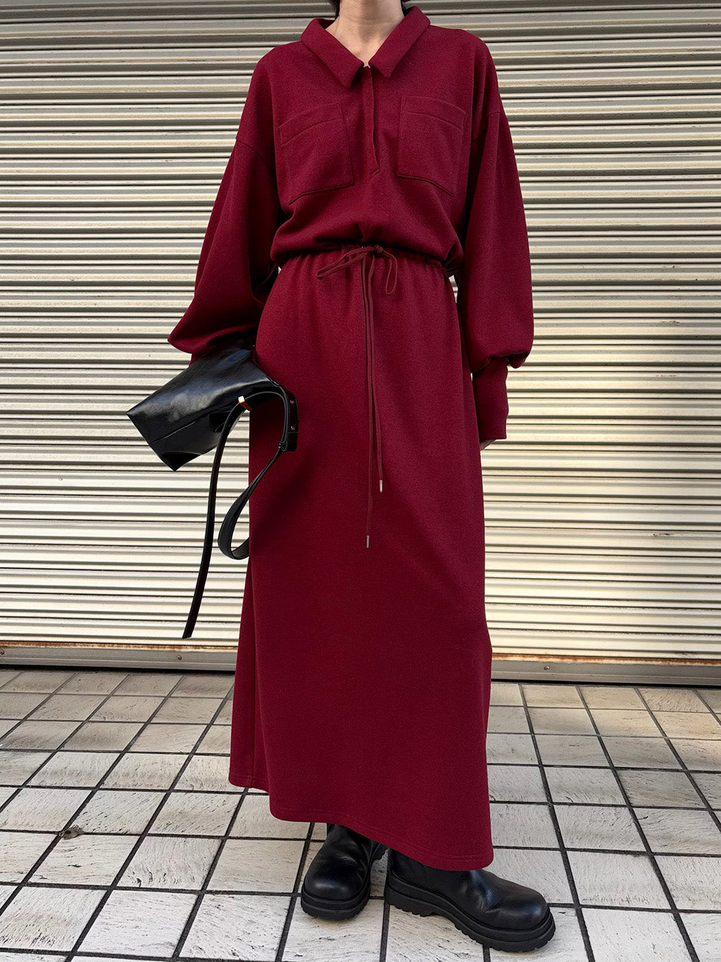 RELAX DRAWSTRING SWEAT DRESS
