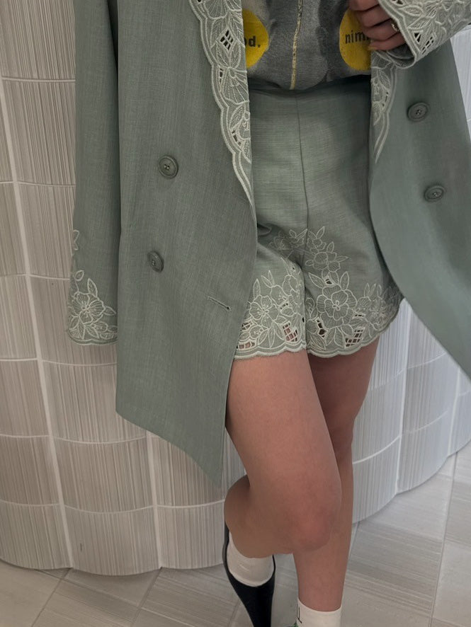 MEDI LACE EMBROIDERY SHORT PANTS
