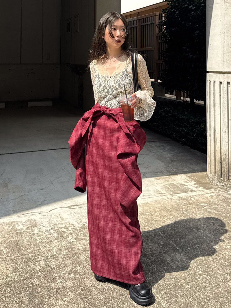 WAIST CROSS CHECK DRESS