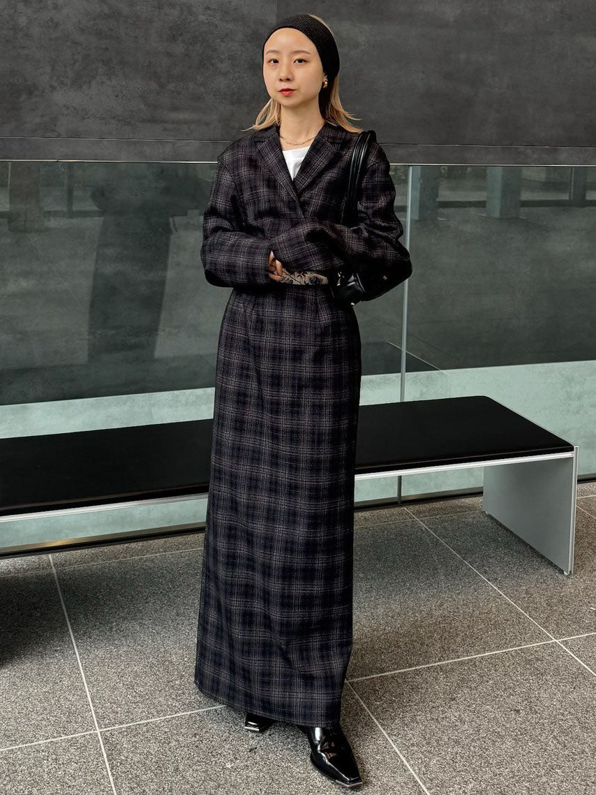WAIST CROSS CHECK DRESS
