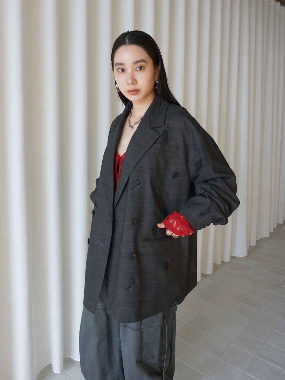 CHECK FLOWER PAPA JACKET