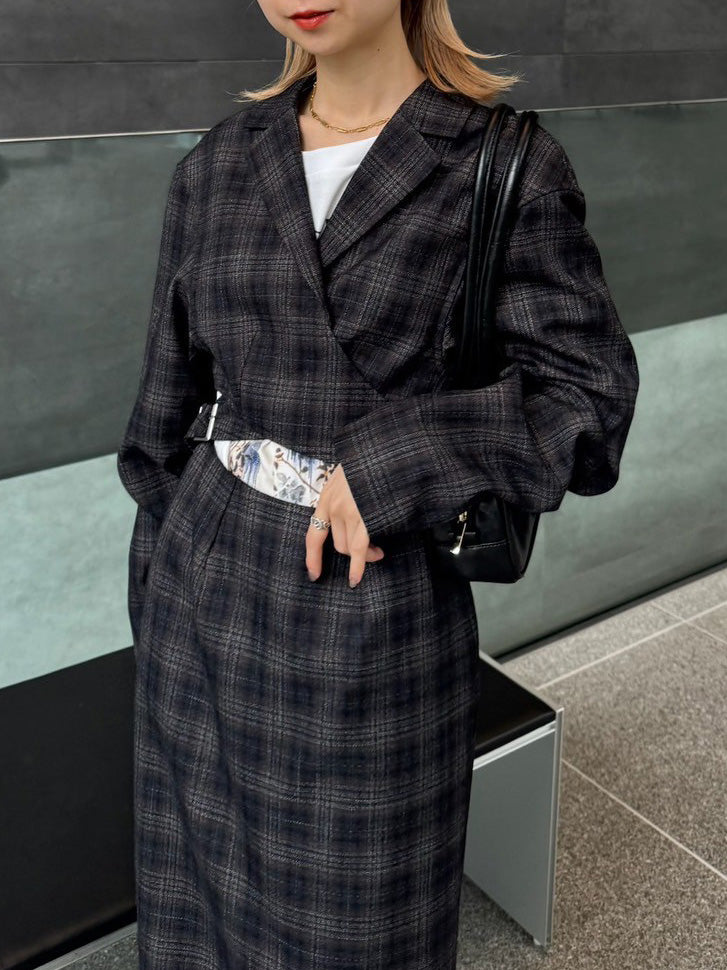 WAIST CROSS CHECK DRESS
