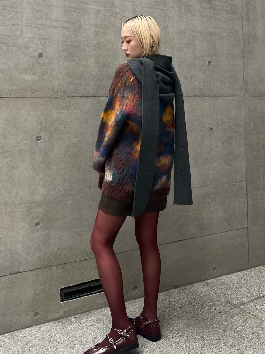 WILTED FLOWER MOHAIR JACQUARD KNIT TOP