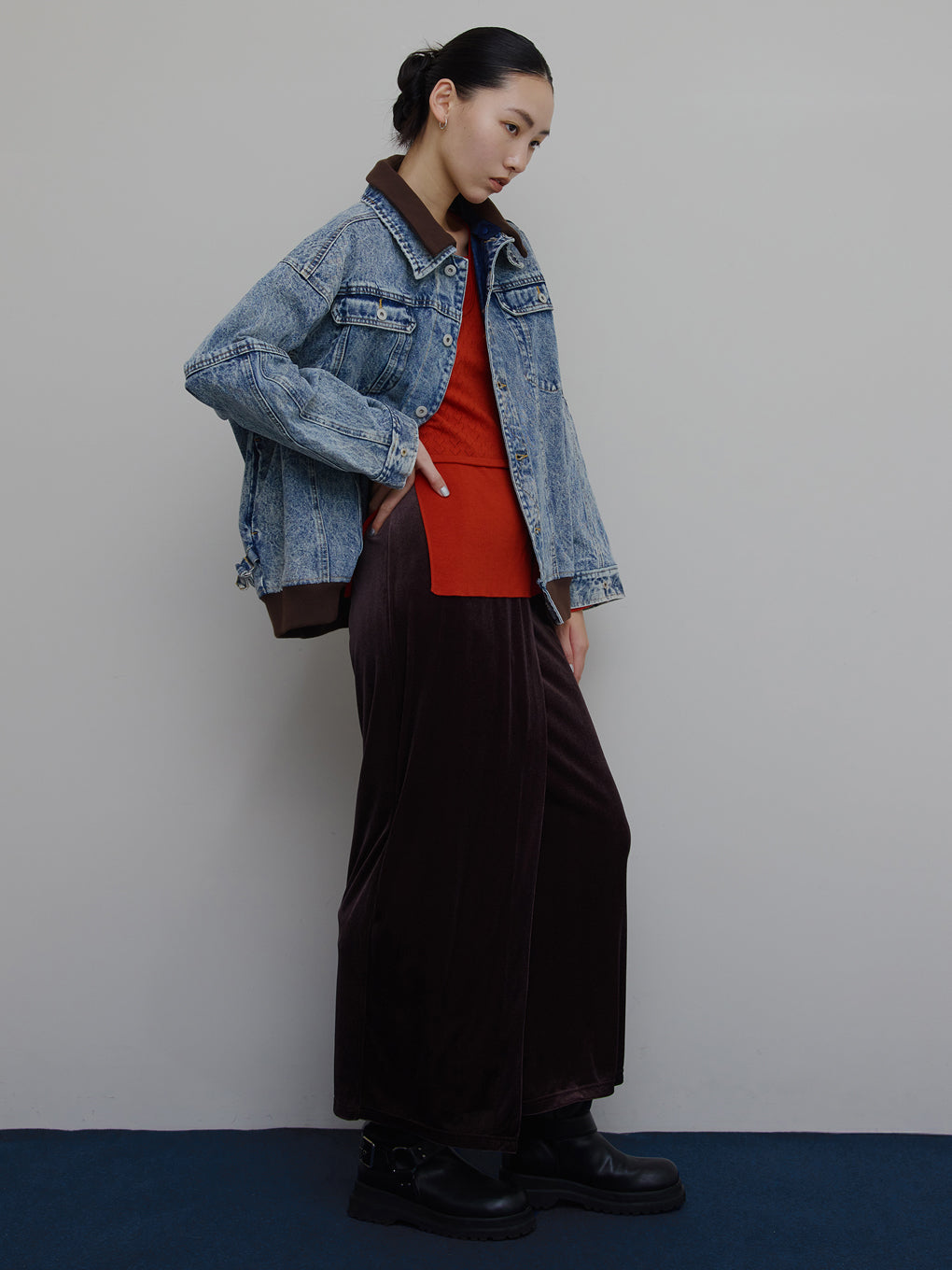 RIB MIX DENIM BLOUSON