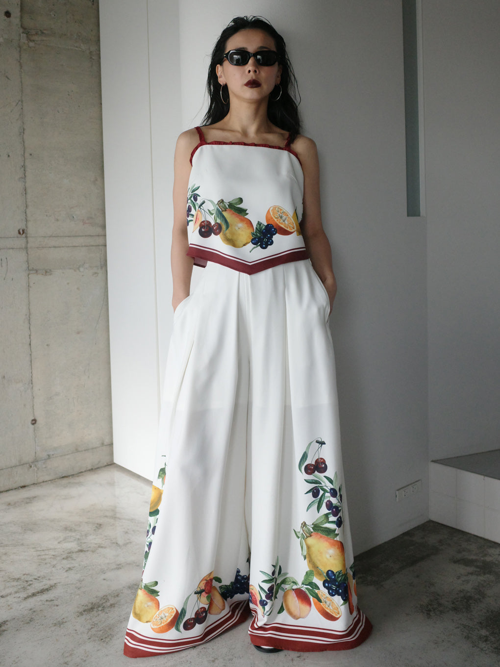 MEDI FRUIT SCARF PATTERN CAMI TOP