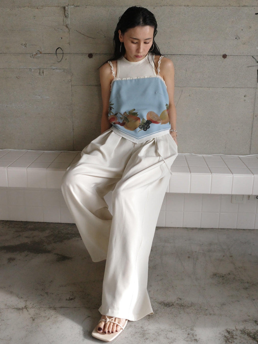 MEDI FRUIT SCARF PATTERN CAMI TOP